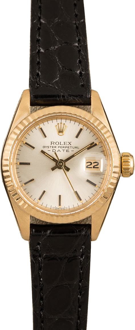 rolex ladies leather strap watches|genuine rolex leather straps.